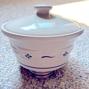 Longaberger Blue Woven Traditions individual covered dish EUC!